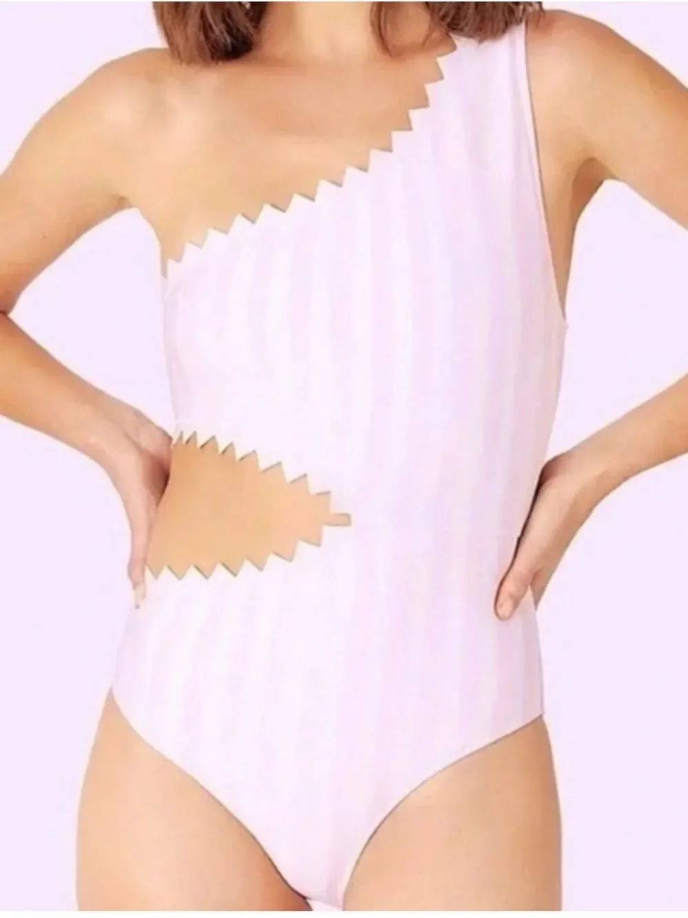 Onia Betty One Shoulder One Piece in Cradle pink